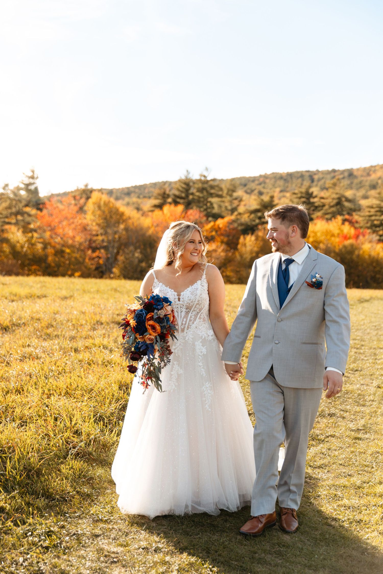 Kitz Farm Wedding Photographer NH  Southern NH Documentary Wedding Photographer NH Barn Wedding Venue Fall Wedding New England Bride Field