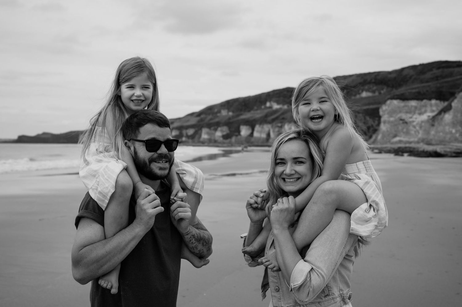 Creative family photos with natural light in Northern Ireland .