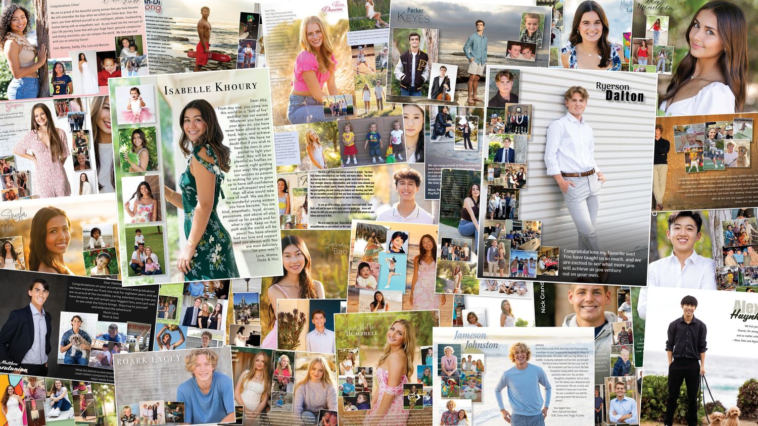A collage grid of professional headshots and lifestyle photos showing people in various business and casual settings.