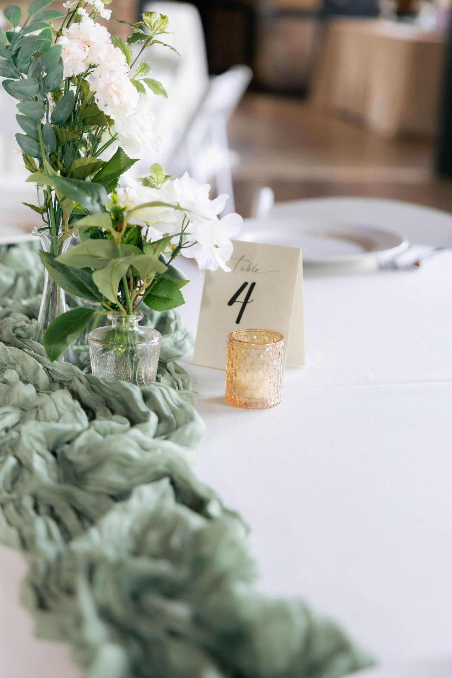 indoor barn reception detail photos in Frankfort, Illinois