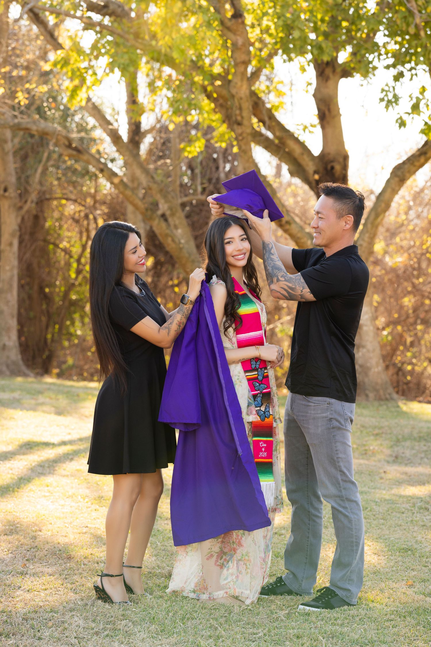 Playful photo sequence showing candy being tossed from purple Halloween trick-or-treat bag.