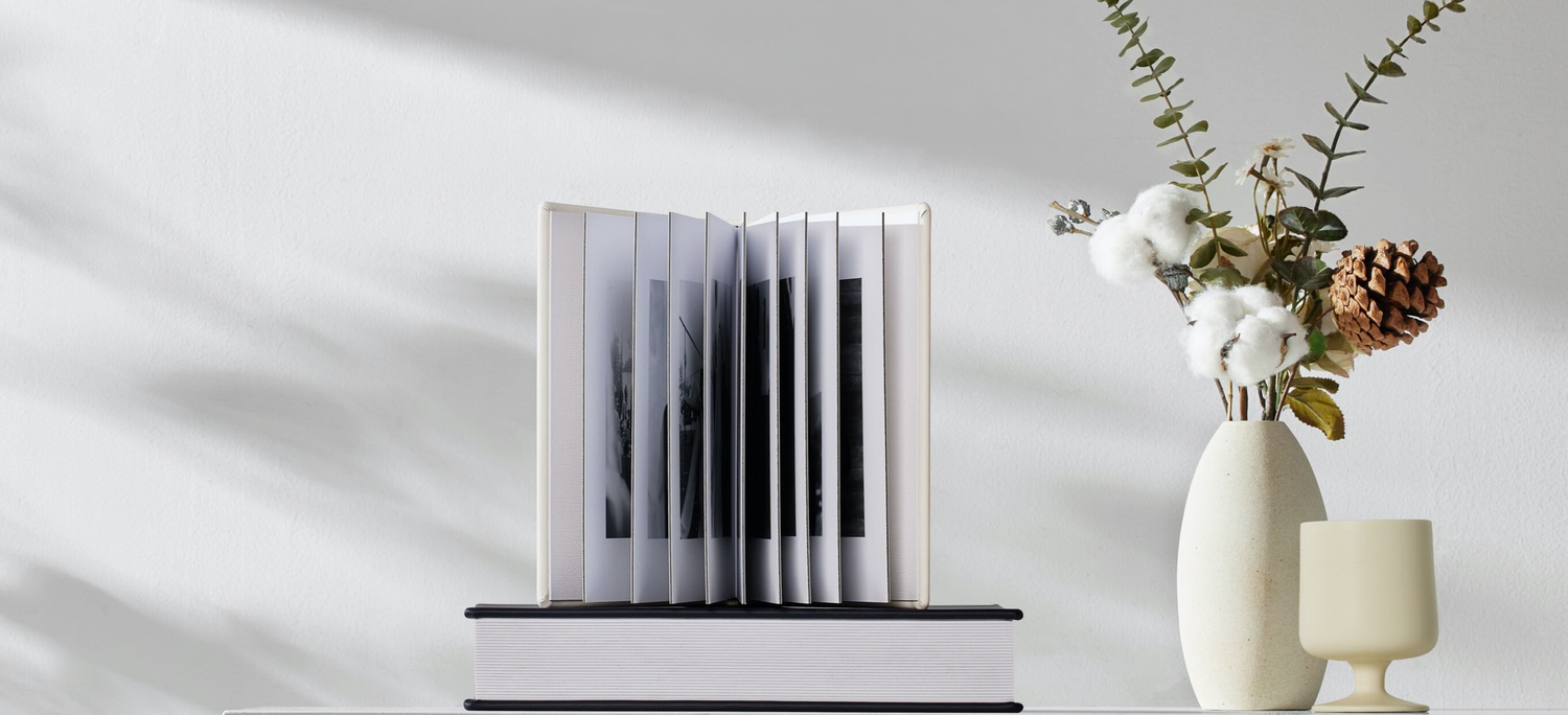 an elegant ivory wedding album