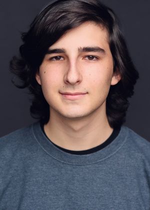 Series of headshots against dark background showing person in gray t-shirt with dark hair.