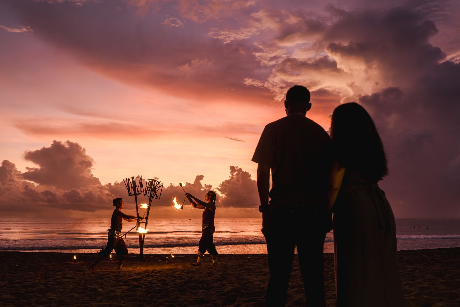 Bali Proposal with fire dance