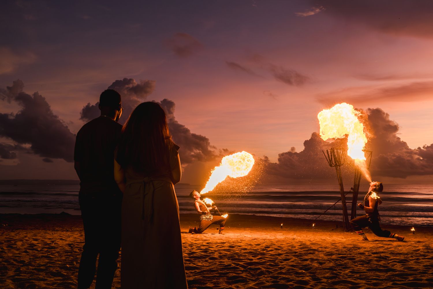 Bali Proposal with fire dance