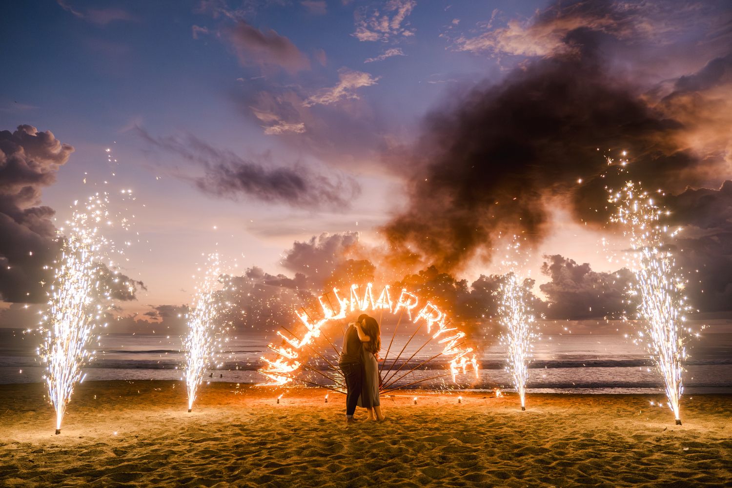 Bali Proposal with fire dance