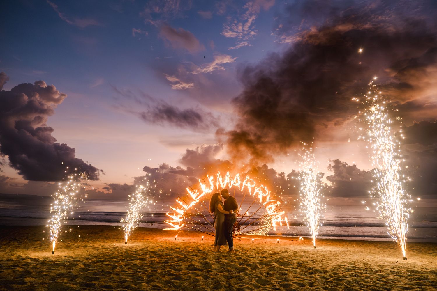 Bali Proposal with fire dance