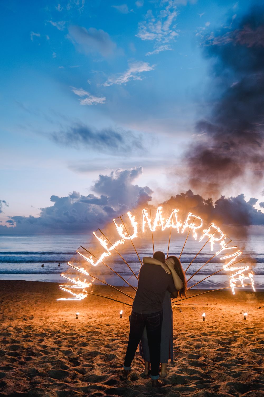 Bali Proposal with fire dance