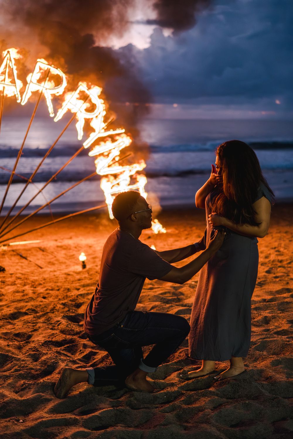 Bali Proposal with fire dance