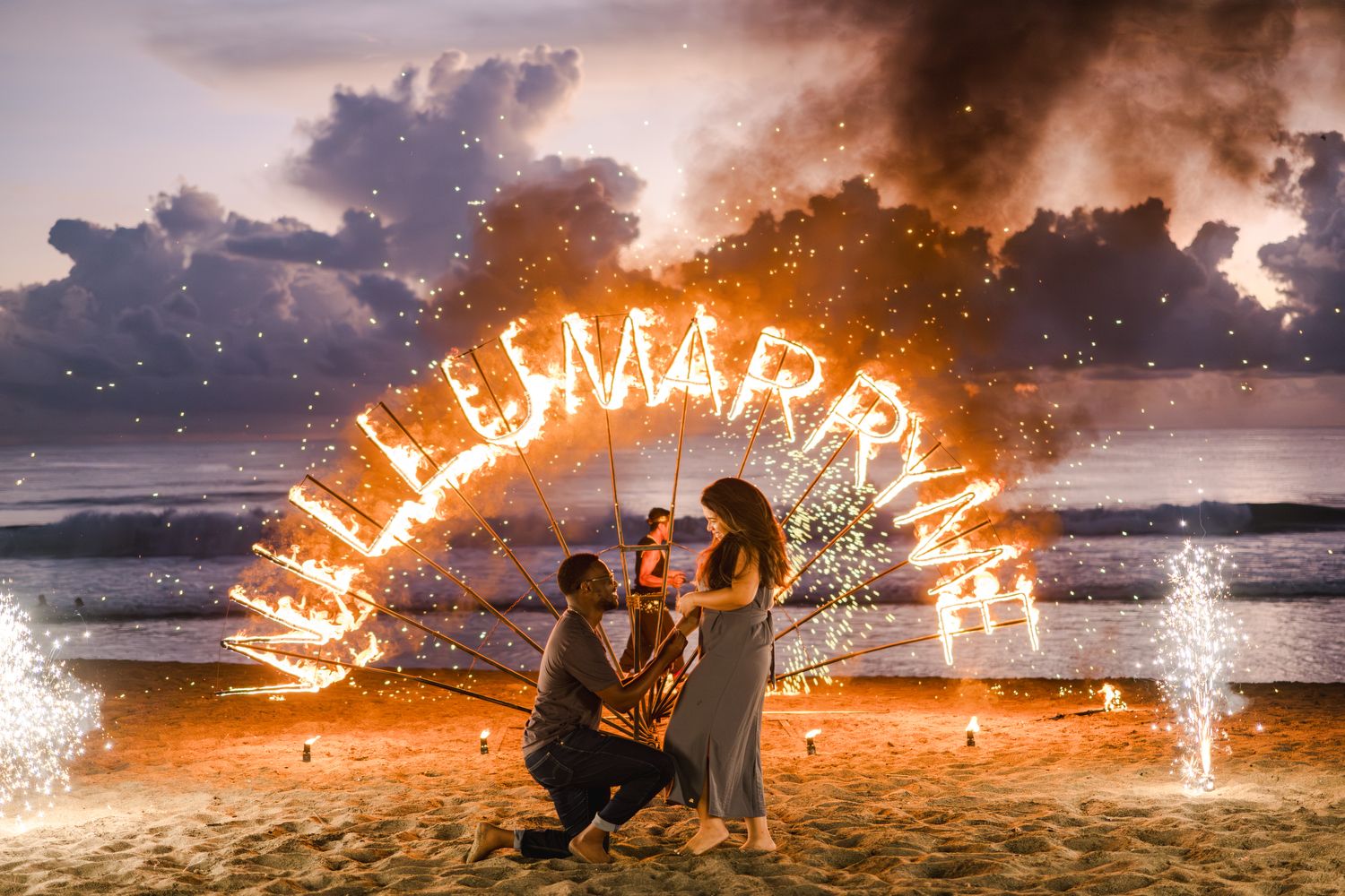 Bali Proposal with fire dance