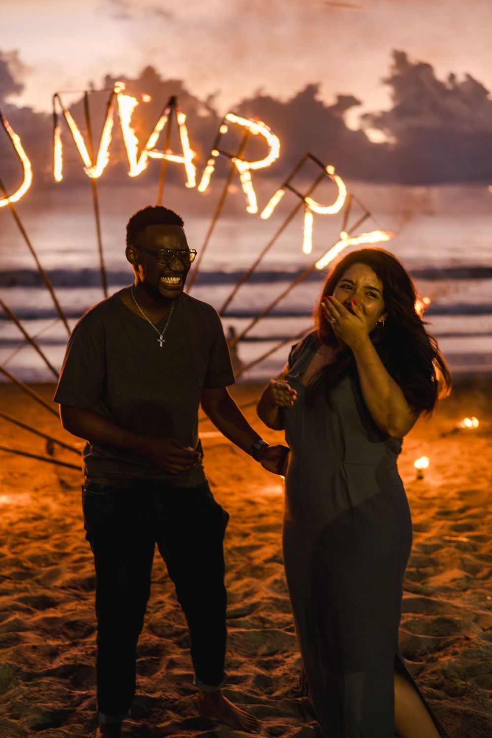 Bali Proposal with fire dance