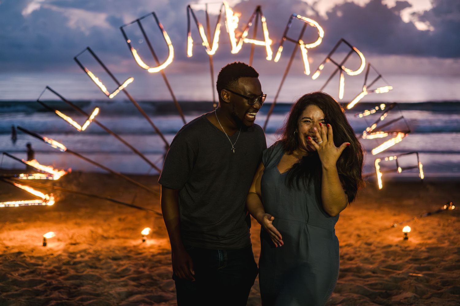 Bali Proposal with fire dance