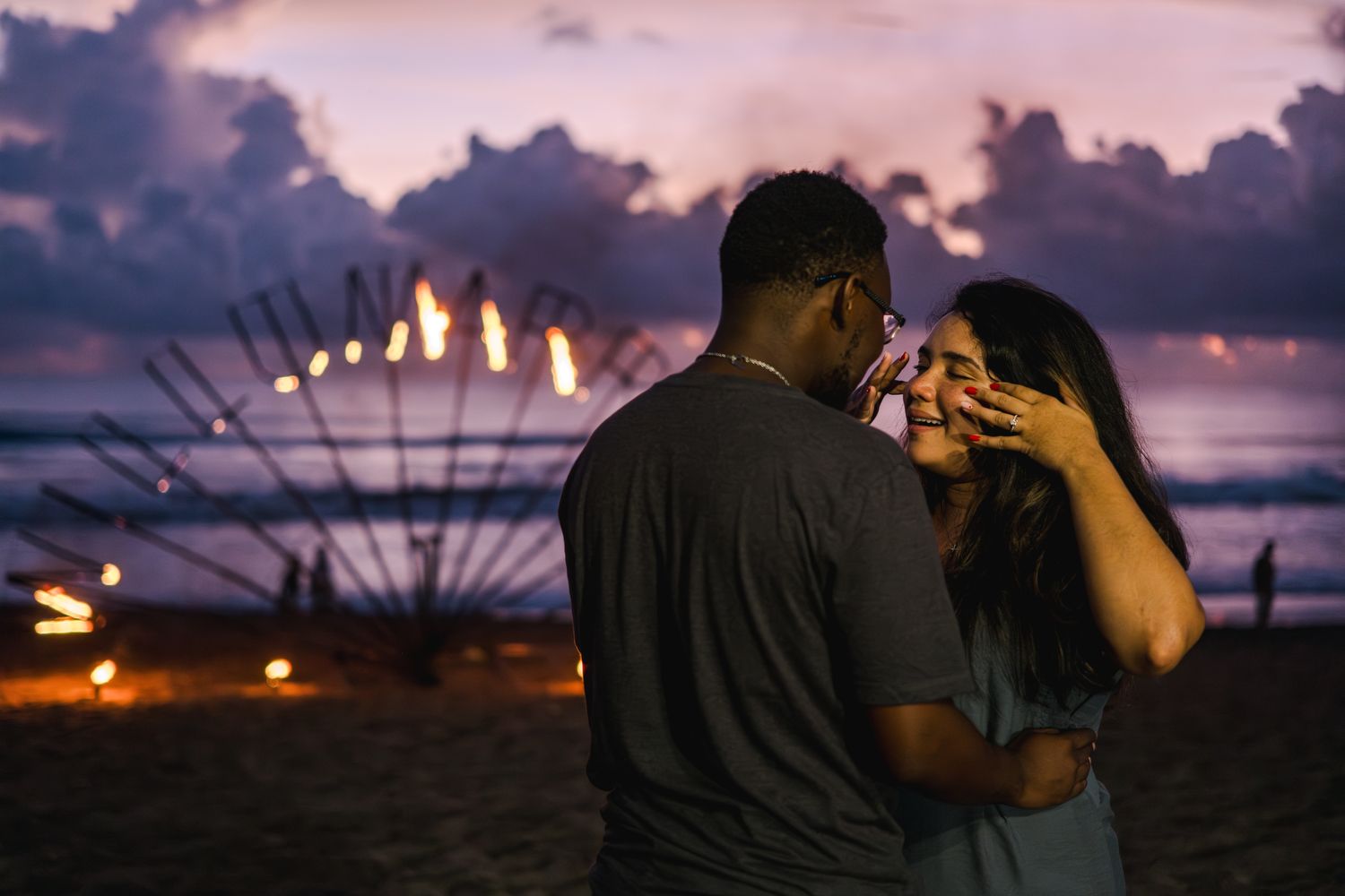 Bali Proposal with fire dance