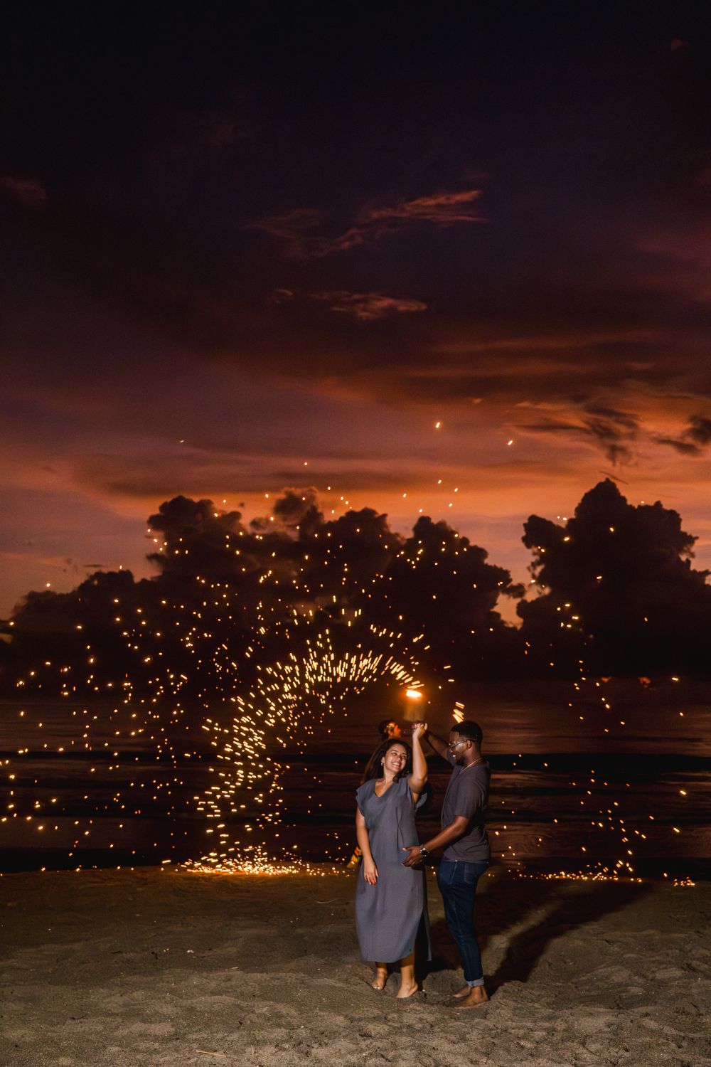 Bali Proposal with fire dance