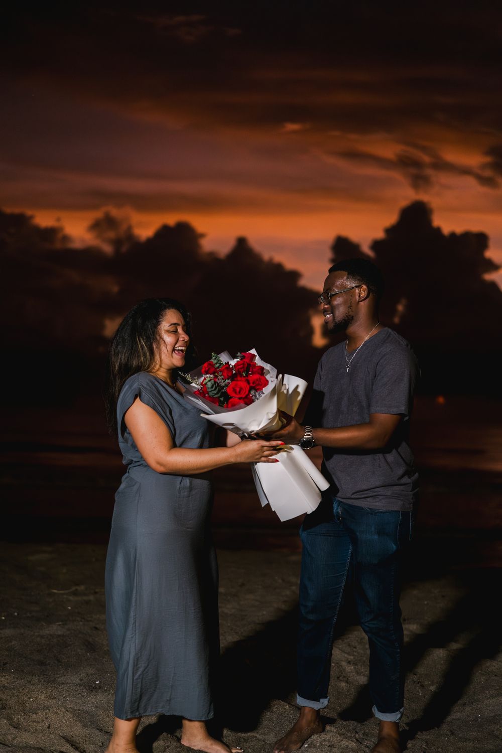 Bali Proposal with fire dance