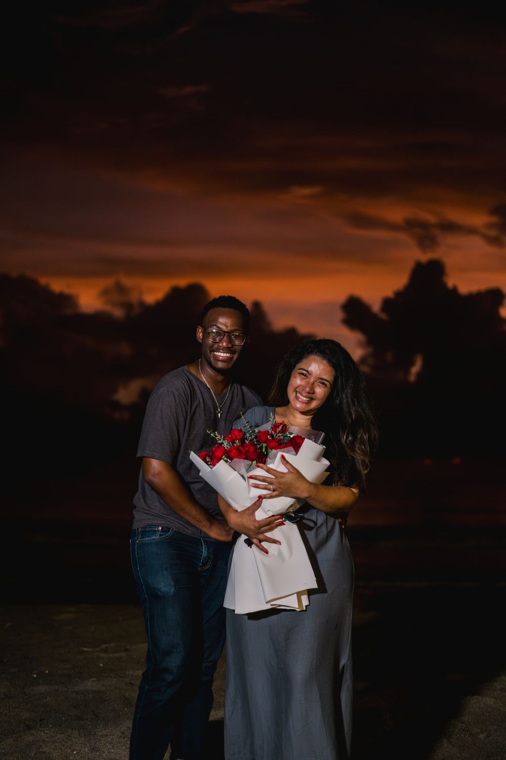 Bali Proposal with fire dance