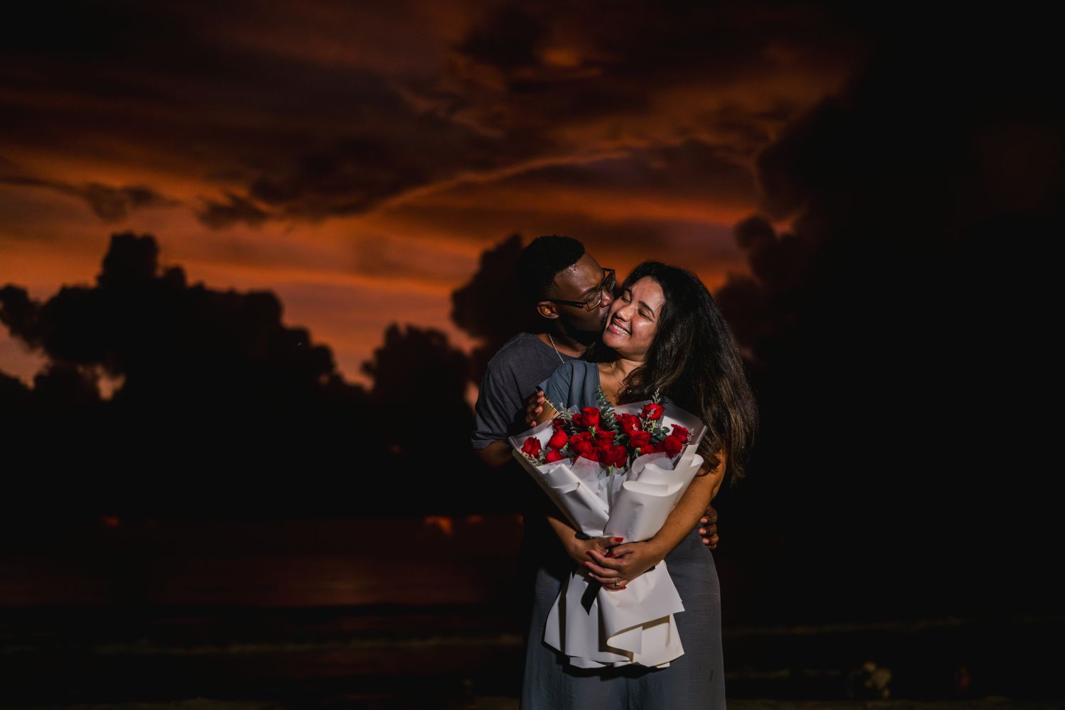 Bali Proposal with fire dance