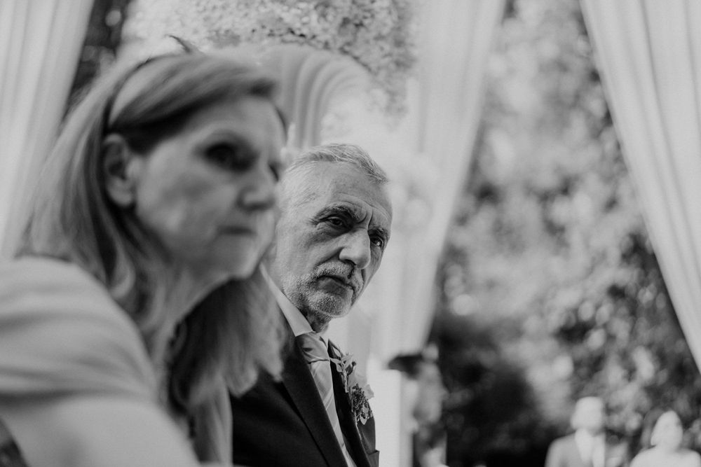 Emotional guest reaction during wedding at Solar da Levada