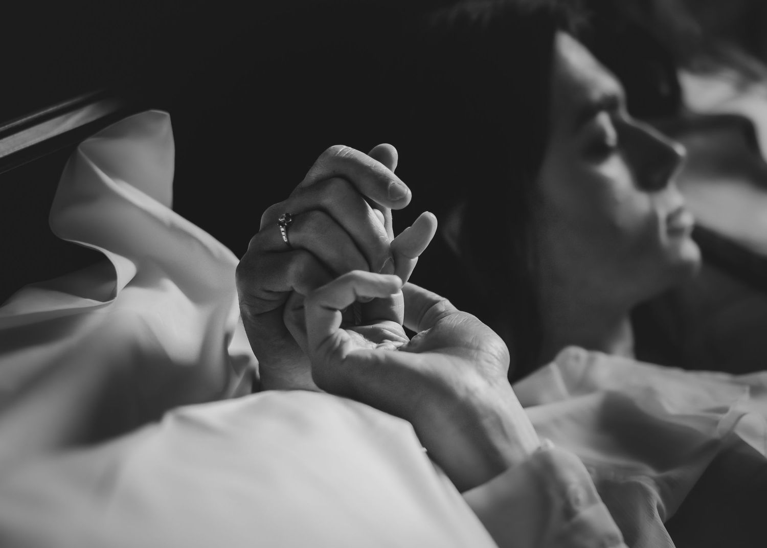 Scottish Elopement Photographer black and white holding hands