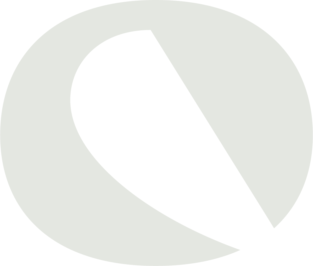 Abstract white curved shape against black background forming partial circle or letter Q.