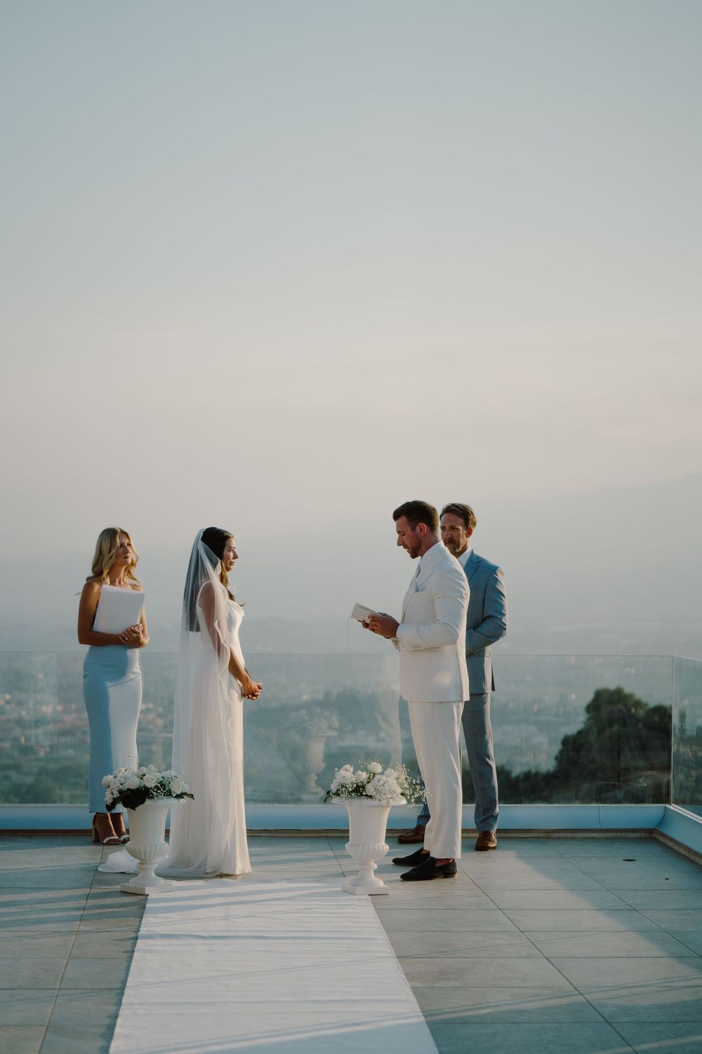 Exchanging vows during a destination wedding in Sicily
