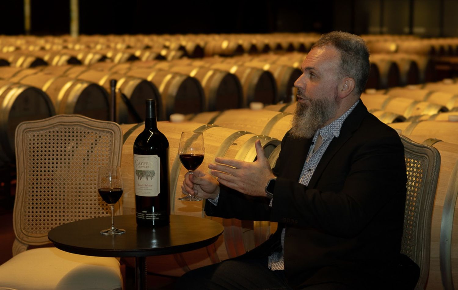 Speaker presentation captured at Caymus Vineyards by Raymond C. Hansell Photography.