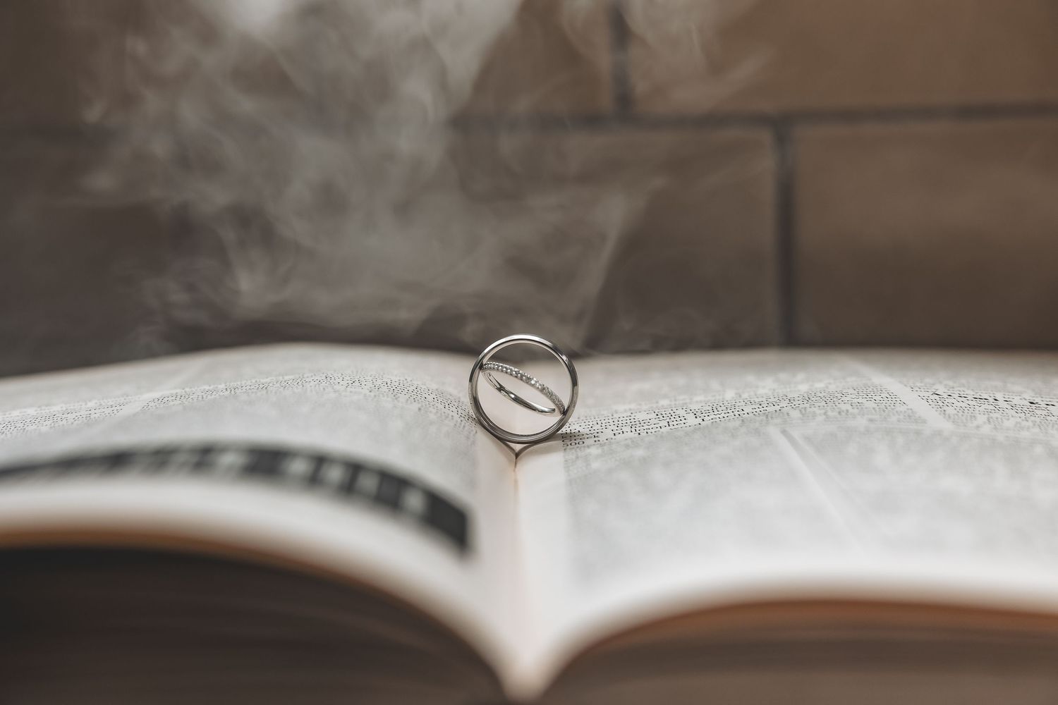 Wedding rings detail natural light documentary style.