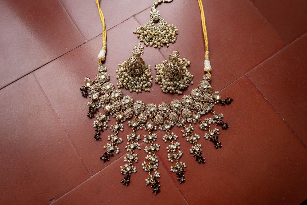 Indian Bride's jewellery on window sill at St Audries Park Wedding venue