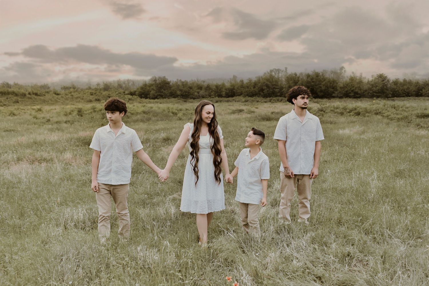 Candid and posed family portrait session at Arbor Hills Nature Preserve