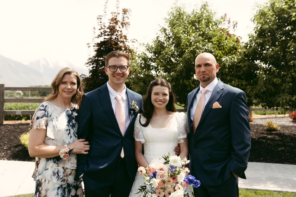 Bride's Happy Family Pictures Wedding