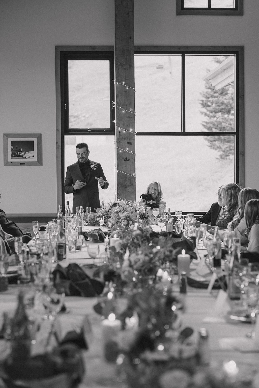 Groom giving toast