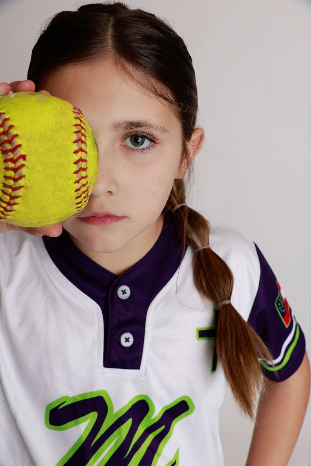 softball player studio portrait Covington GA sports photographer