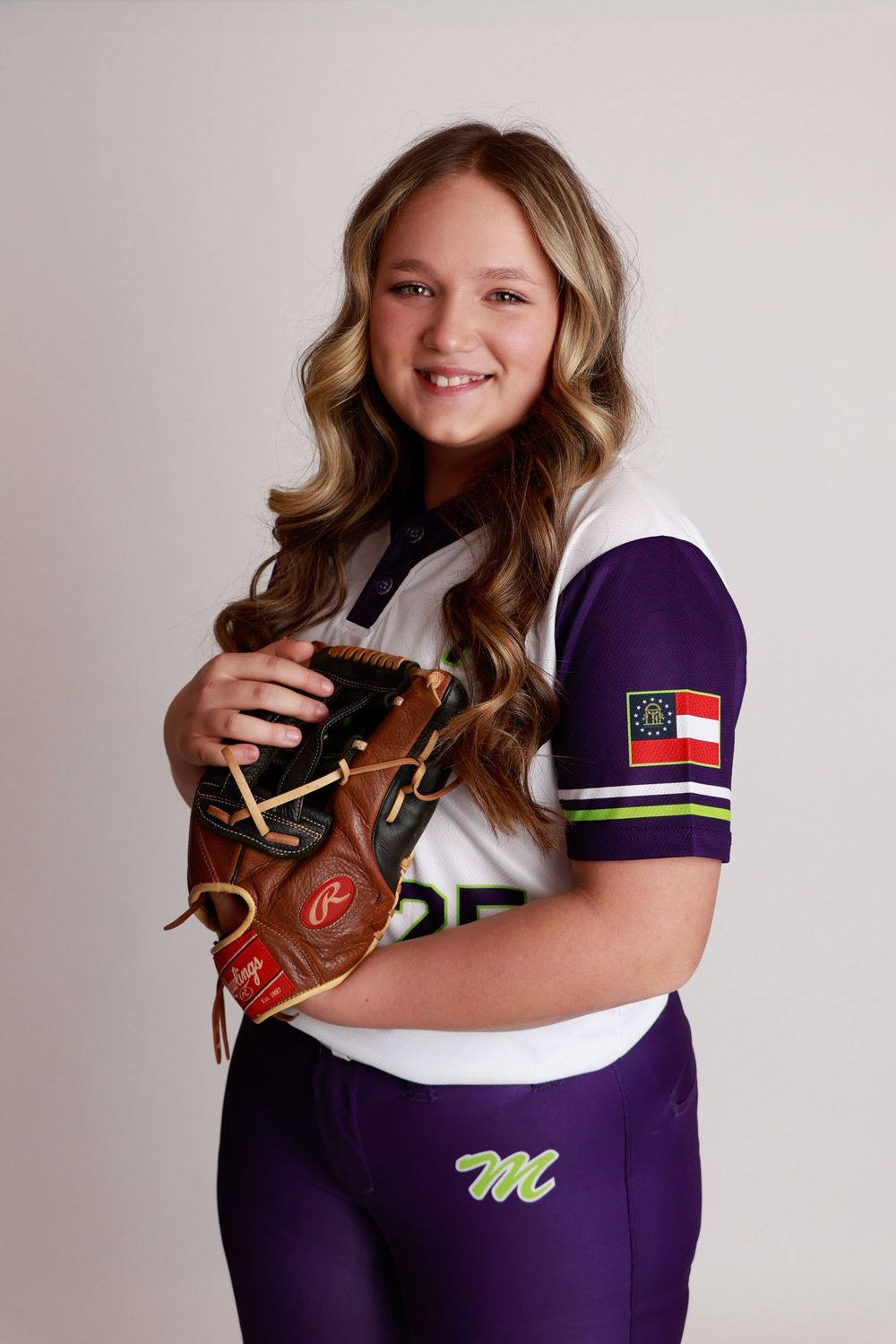teen softball player studio sports portrait Covington Georgia photographer