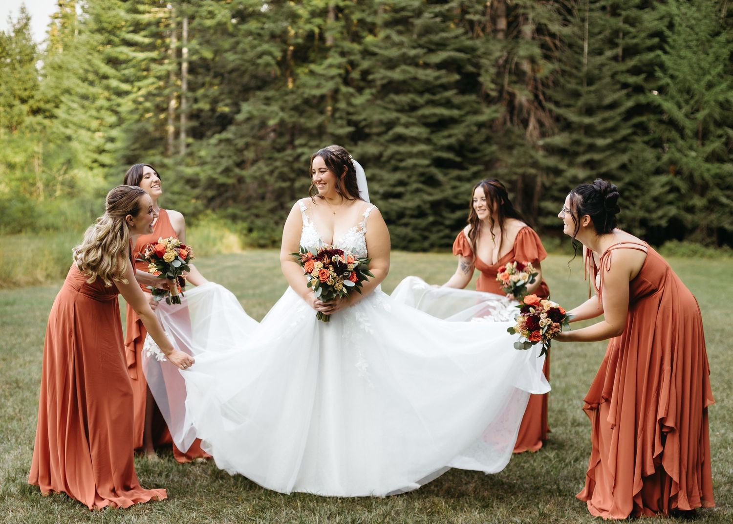 Bride and Brides Maid Wedding in North Idaho