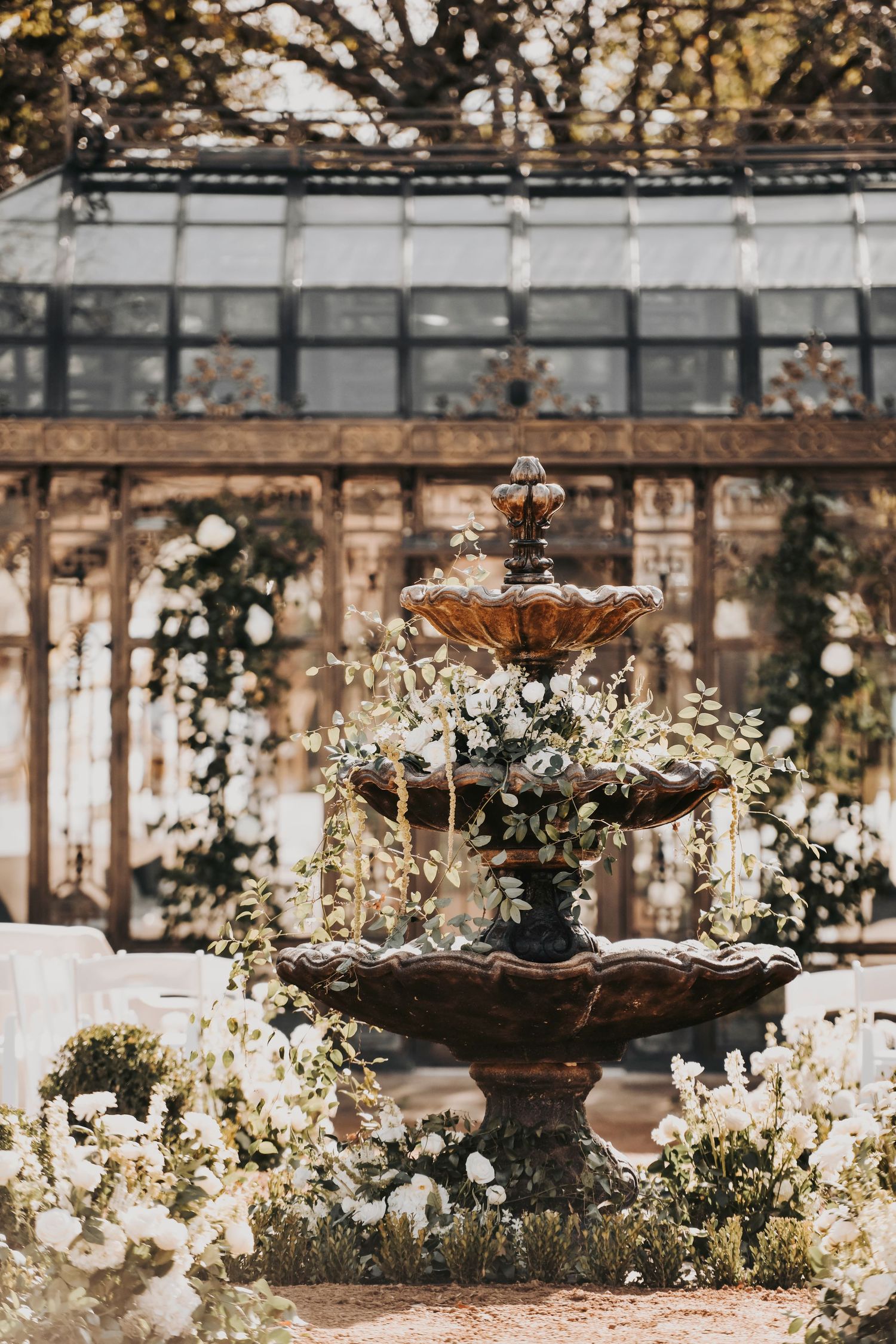 Wedding ceremony site with elegant décor