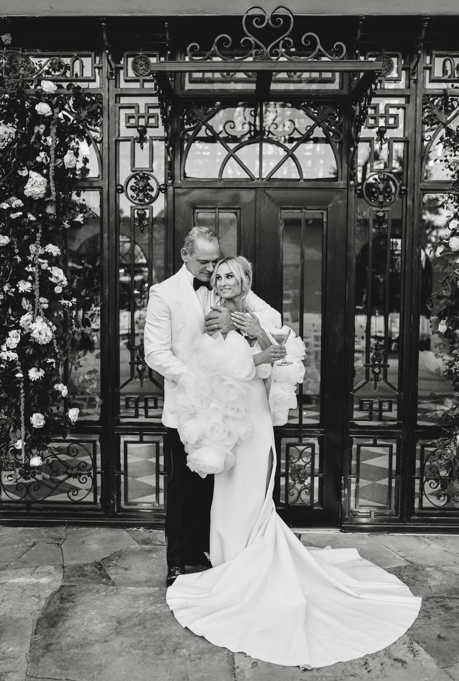 Editorial wedding portrait of a couple