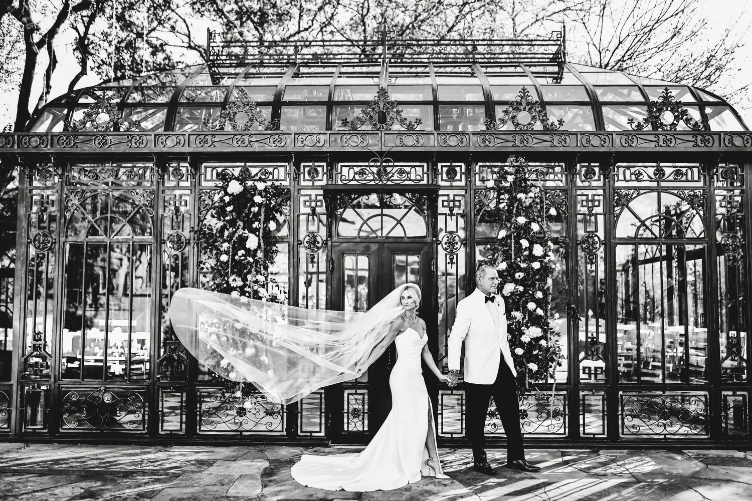 Romantic wedding photo of a couple