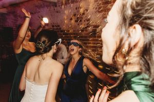 Wedding Guests having fun during reception at Henham Barns