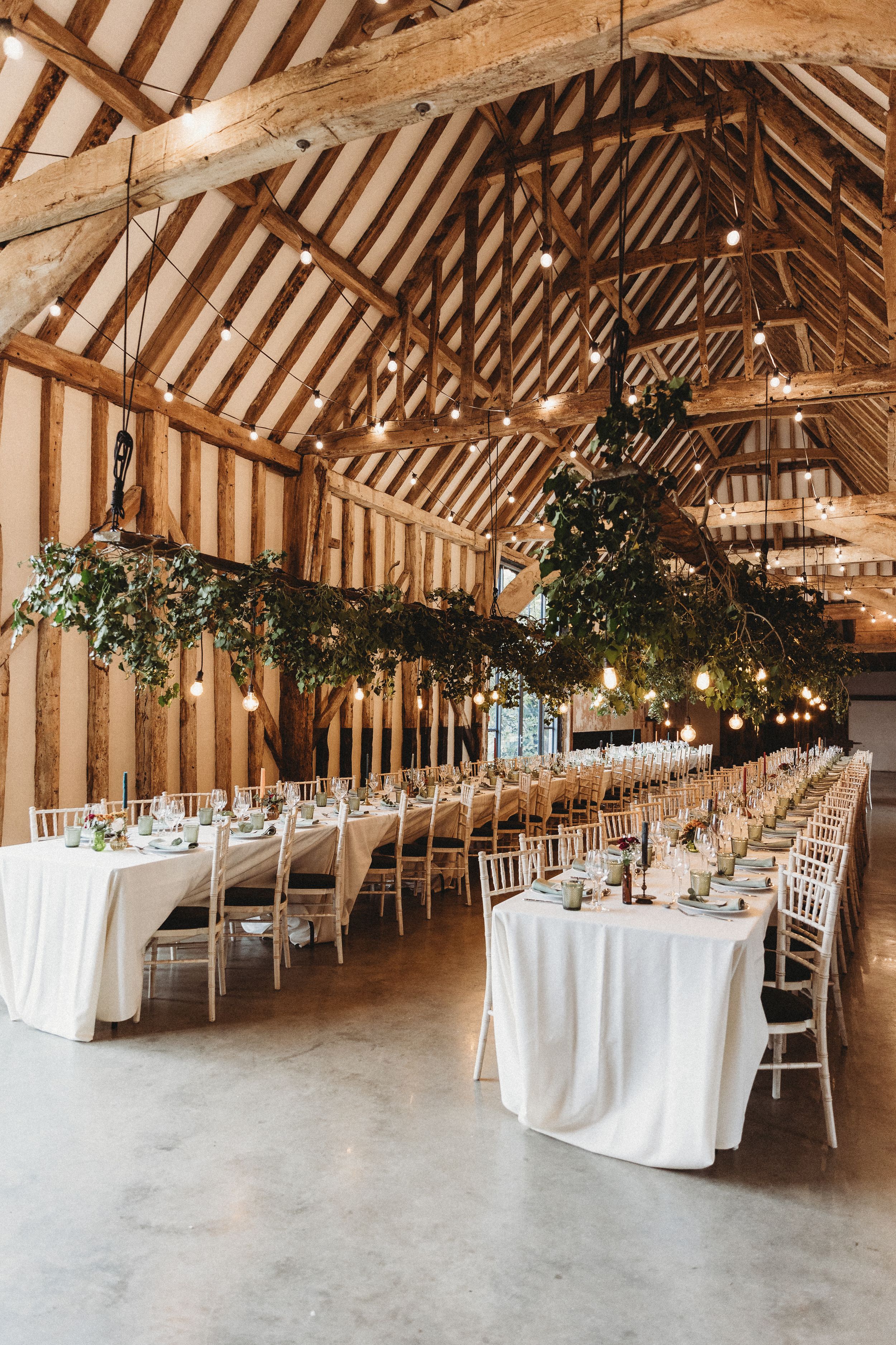 Henham Barns fully decorated for wedding