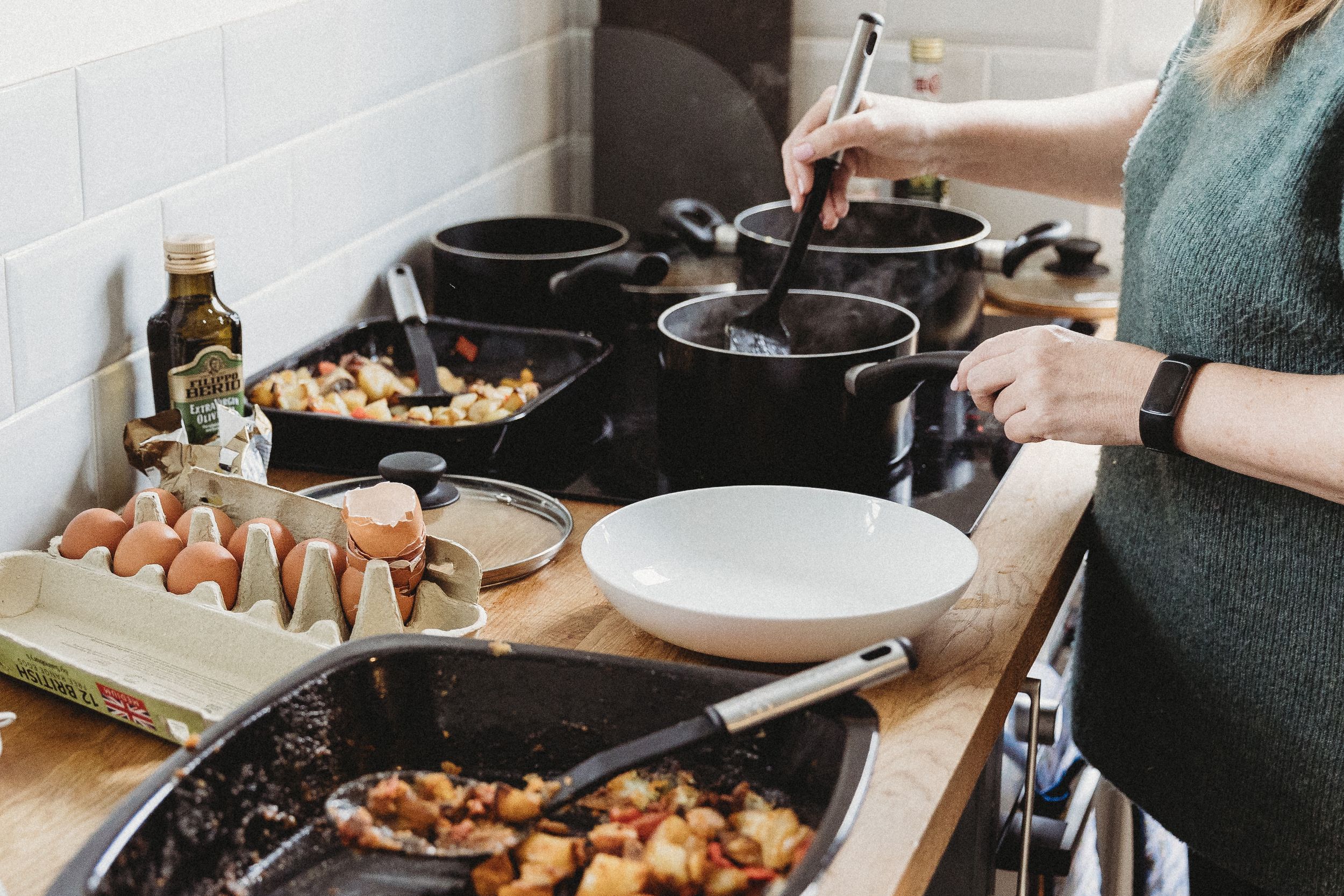 Mother of the Groom Making the Groomsmen Breakfast at Henham Barns