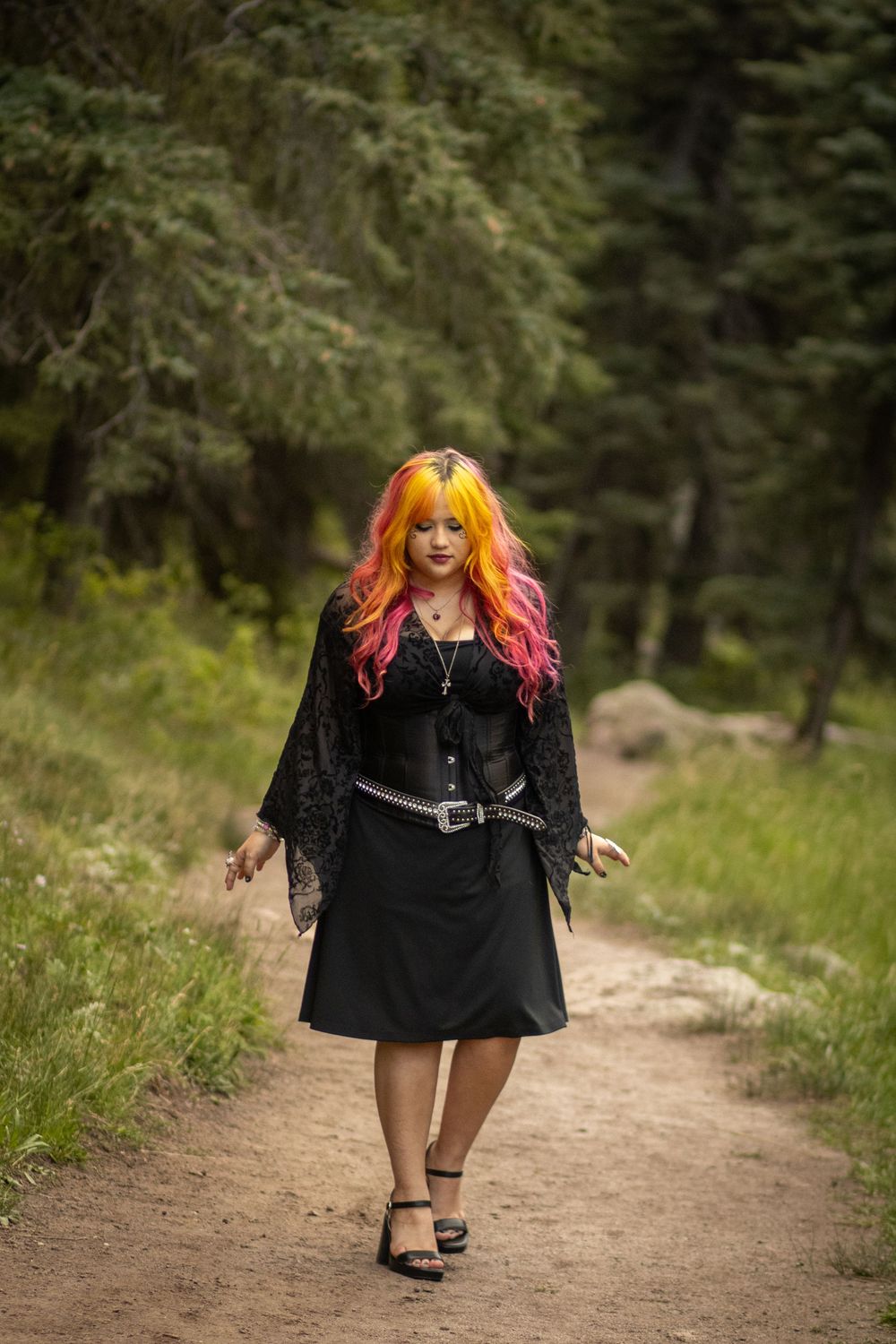 Senior portrait session gothic in Jemez