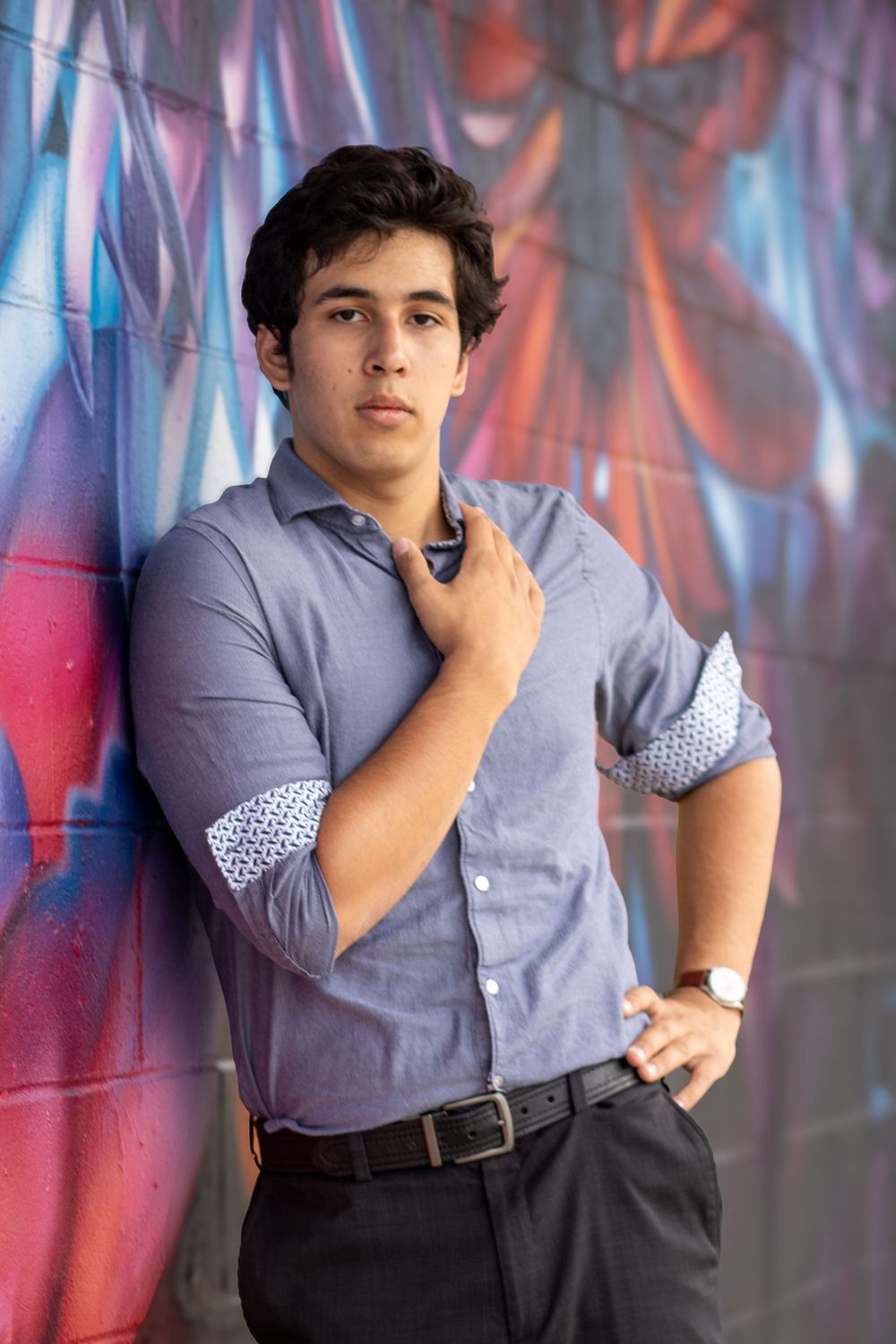 Senior portrait session Nob Hill mural art