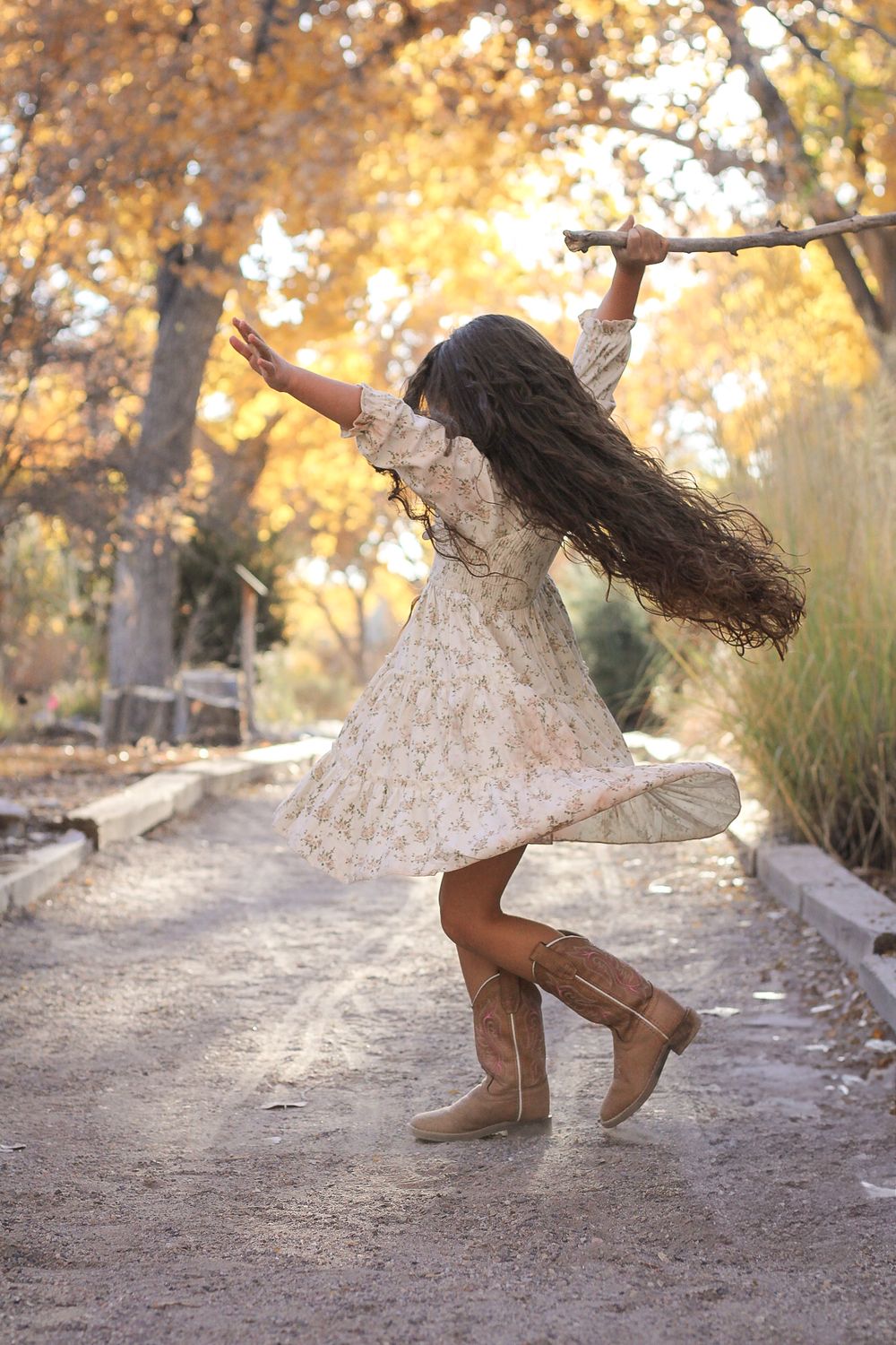 Young girl outdoors during a portrait session in Albuquerque