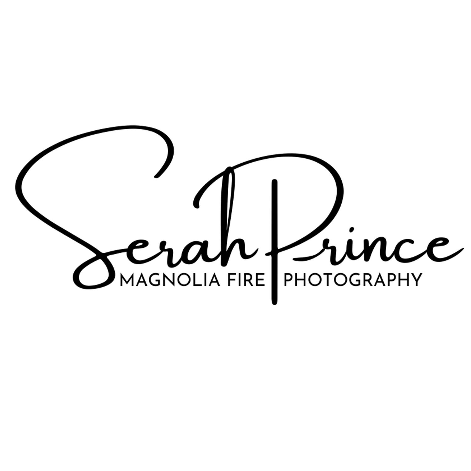 Elegant script logo design for Magnolia Fire Photography in black and white.