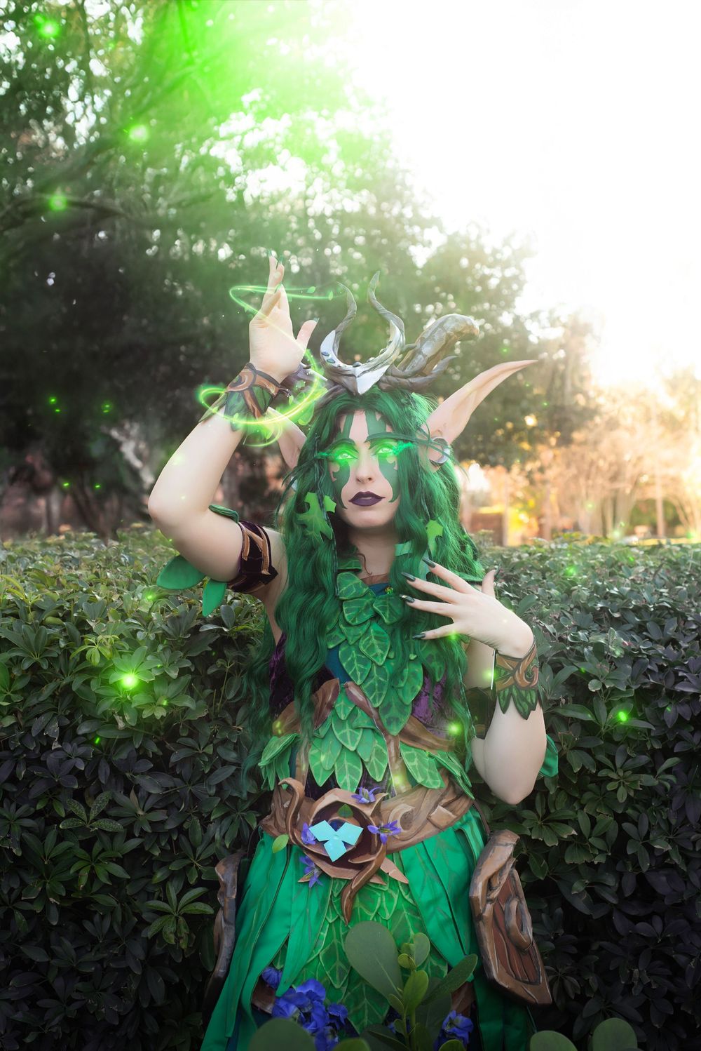 World of Warcraft Cosplay photography session at Holiday Matsuri showcasing dynamic character pose