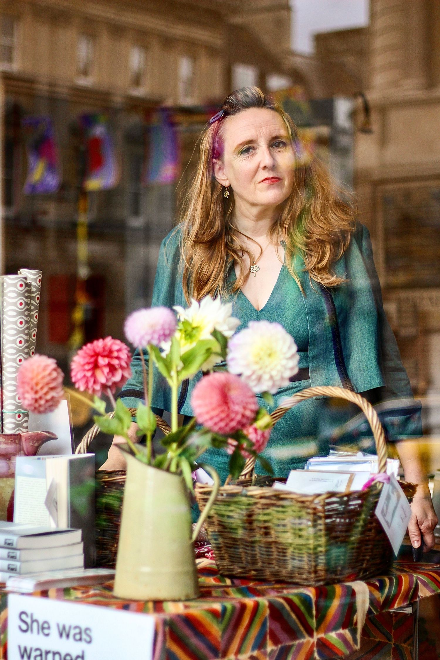 Business branding portrait of bespoke tailor. Book shop in Bath.