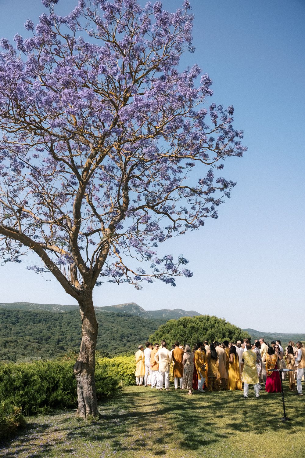 outdoor wedding setup at Casa de Palmela in Setúbal Portugal