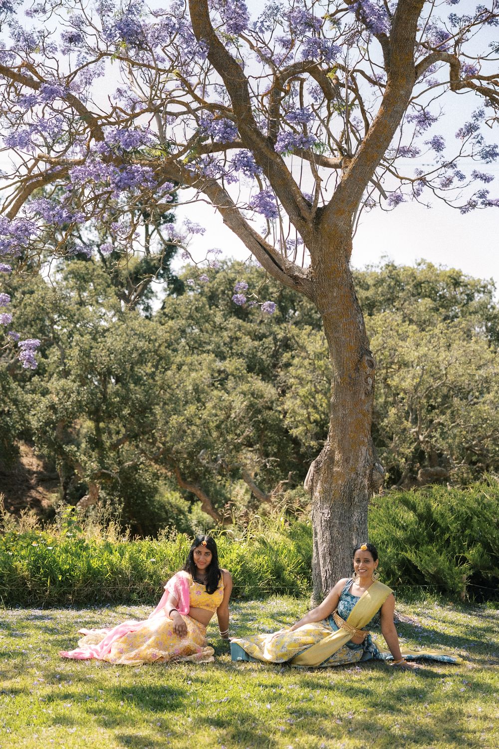 garden reception setting at Casa de Palmela wedding in Portugal