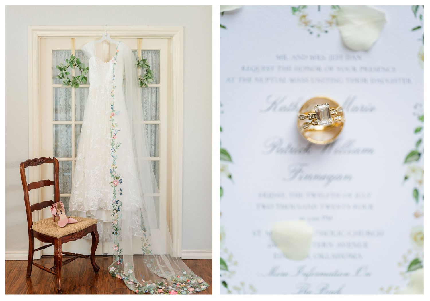 Wedding at St. Monica Catholic Church in Edmond, Oklahoma.