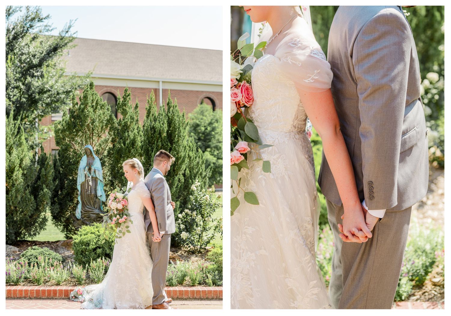 Wedding at St. Monica Catholic Church in Edmond, Oklahoma.